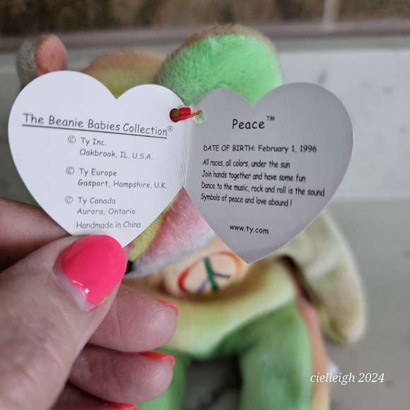 Peace The Bear Beanie Baby and Beanie Buddy Set - Picture 13 of 15